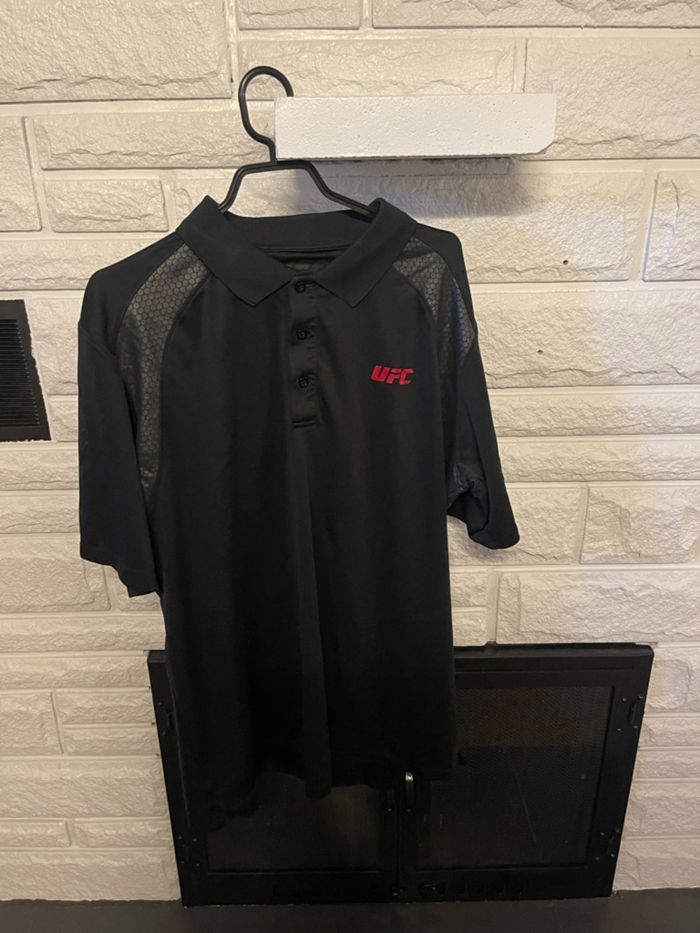 UFC Black Polo with Red Chest Logo